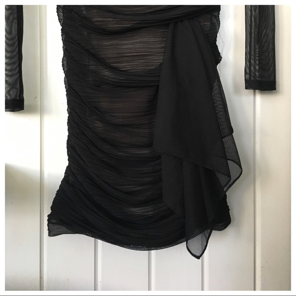 BCBG Max Azria Tracy Long-Sleeve Shirred Dress XXS - Picture 5 of 8